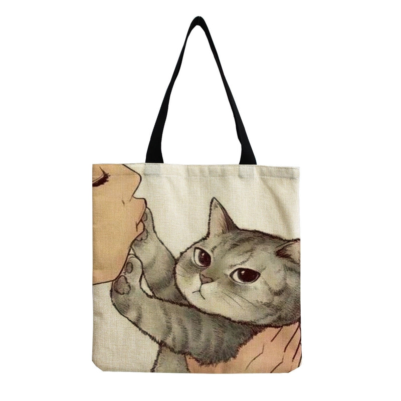 Women's Linen Animal Cute Square Open Shoulder Bag