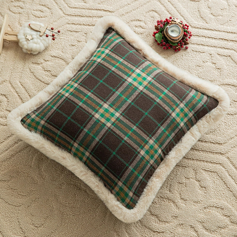 Elegant Plaid Polyester Throw Pillow Pillow Cases Couch & Sofa Decor