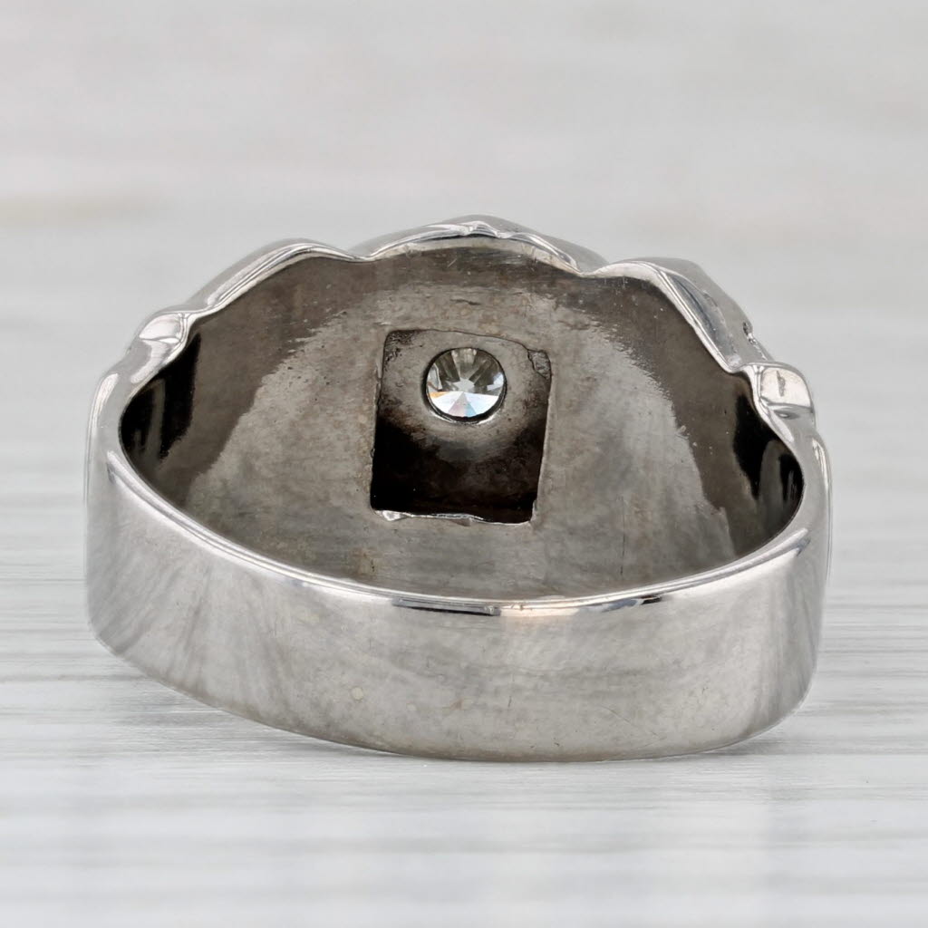 0.38ct Diamond Masonic Scottish Rite Ring 10k Gold Eagle Signet Yod 32nd Degree