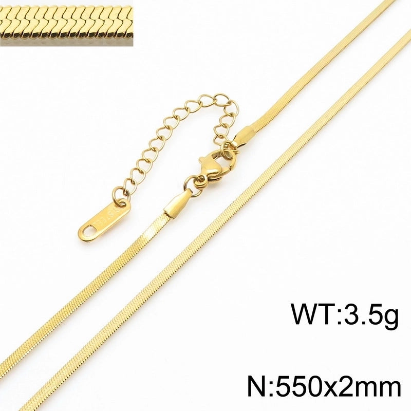 Minimalist Geometric 304 Stainless Steel 18K Gold Plated Necklace