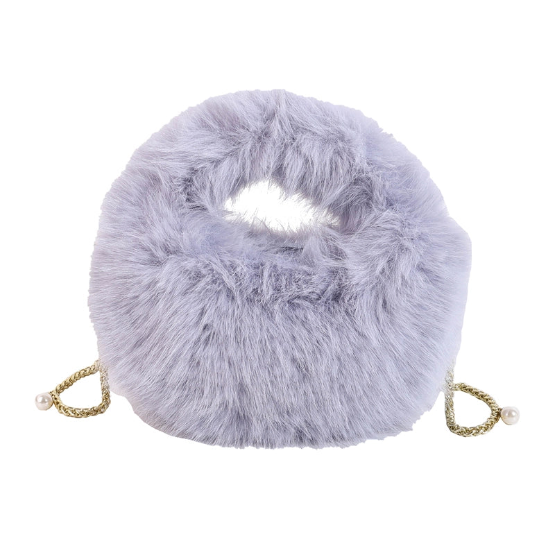 Women's Medium Plush Solid Color Classic Style Streetwear Square Zipper Crossbody Bag