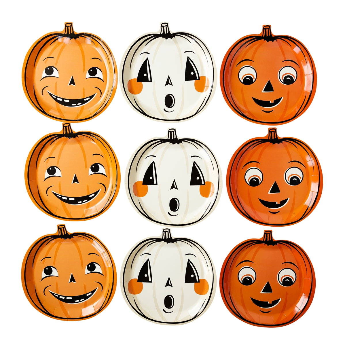 Retro Pumpkin Paper Party Plates