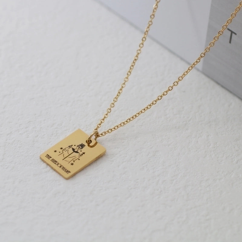 Retro Tarot Stainless Steel Necklace 1 Piece