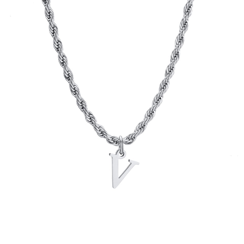 Minimalist Letter Stainless Steel Gold Plated Pendant Necklace