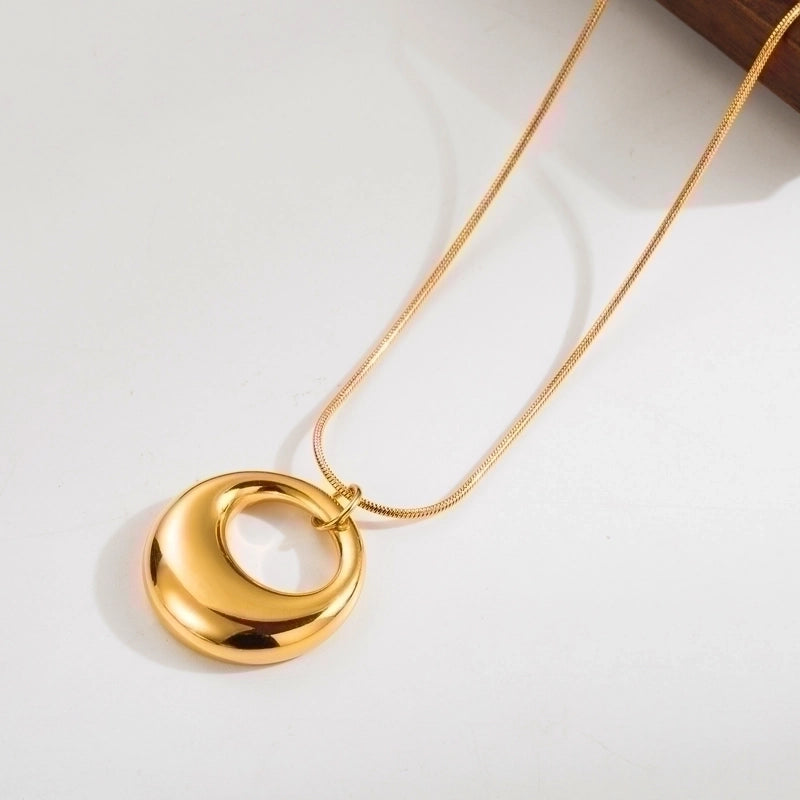 Minimalist Geometric Round Heart Shape 304 Stainless Steel 18K Gold Plated Plating Stainless Steel Necklaces