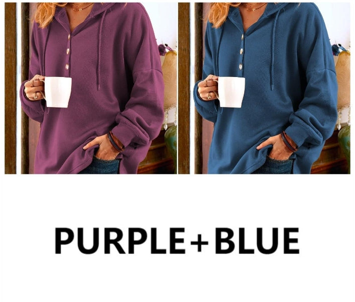 ✨LONG SLEEVE BUTTONED SWEATSHIRT