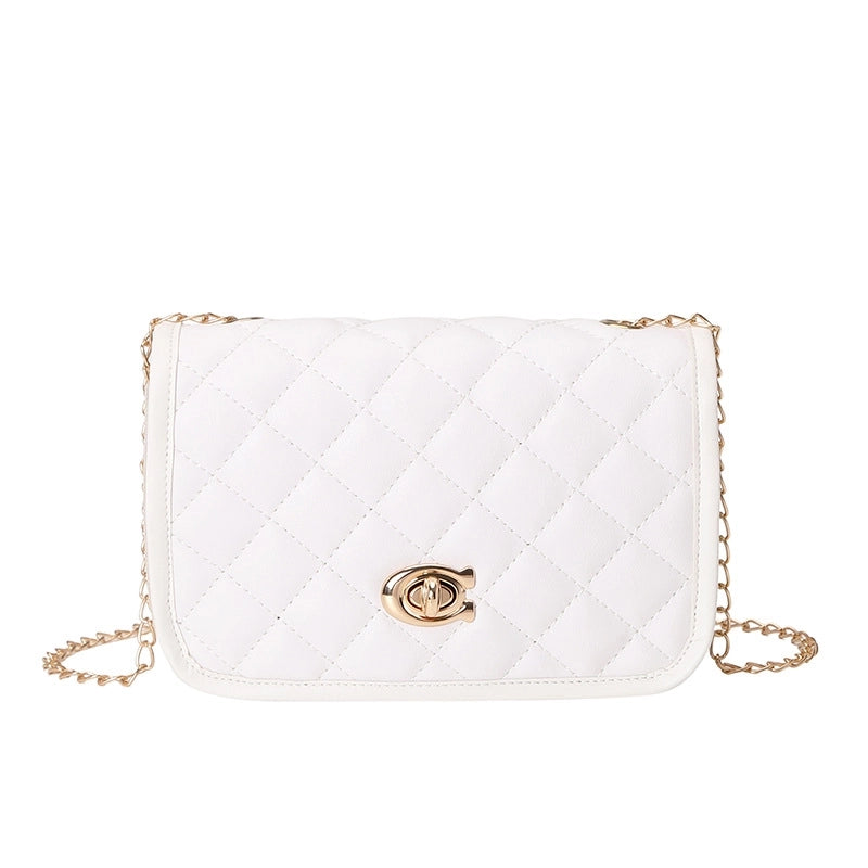 Women's Small Pu Leather Solid Color Basic Classic Style Square Flip Cover Crossbody Bag