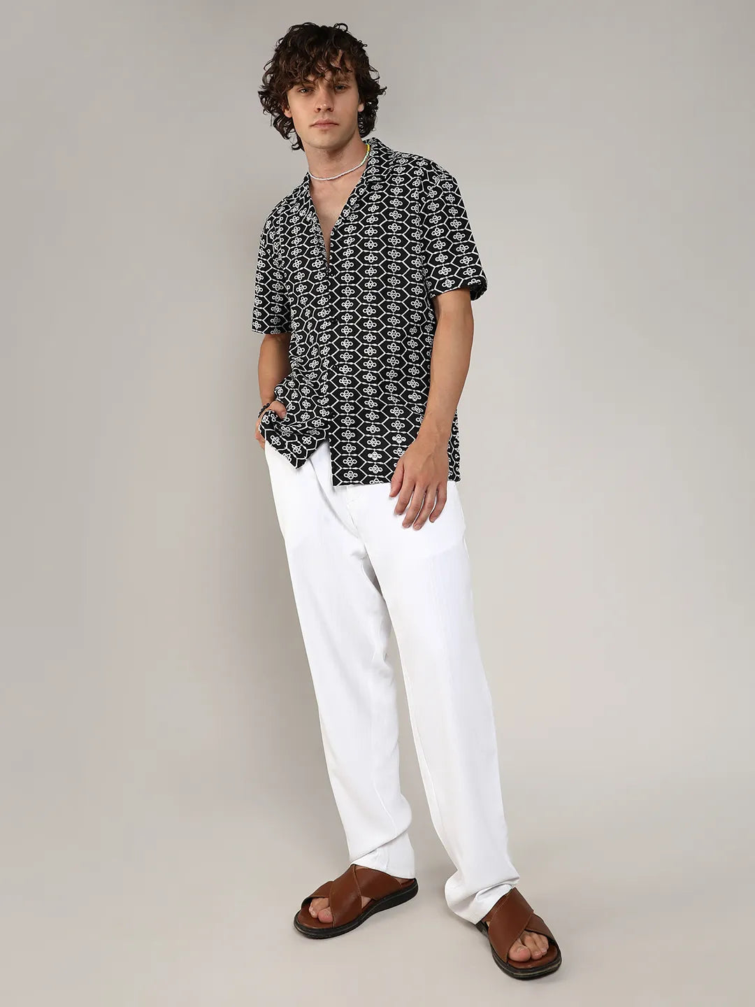 Embroidered Geometric Shirt