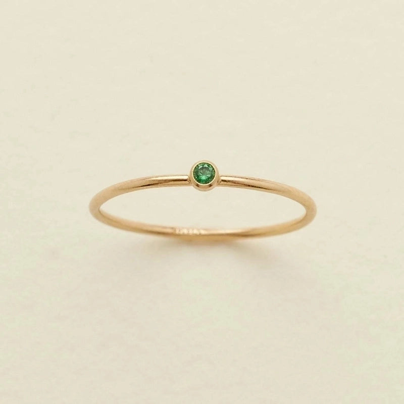 304 Stainless Steel Gold Plated Retro Plating Inlay Solid Color Zircon Rings