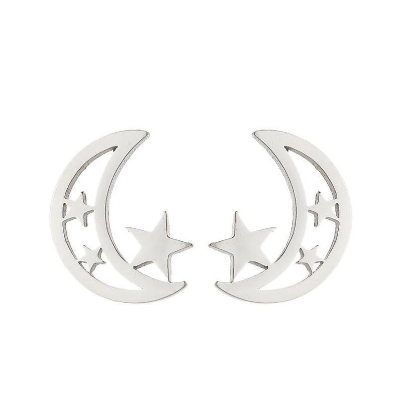 Minimalist Geometric 304 Stainless Steel No Inlaid 18K Gold Plated Ear Studs