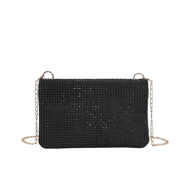Black Pink Gold Pu Leather Solid Color Square Evening Bags