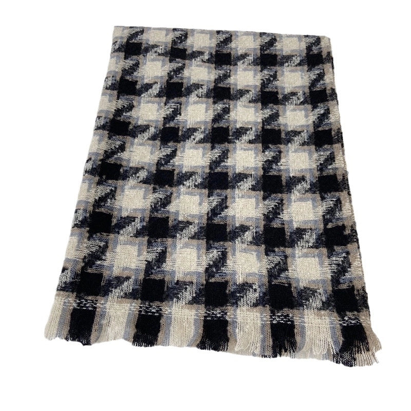 Women's Vintage Style Plaid Imitation Cashmere Scarf