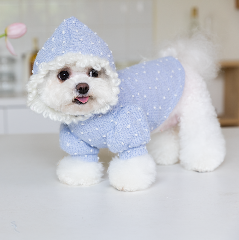 Sweet Polka Dot Knitted Dog Cat Hoodie