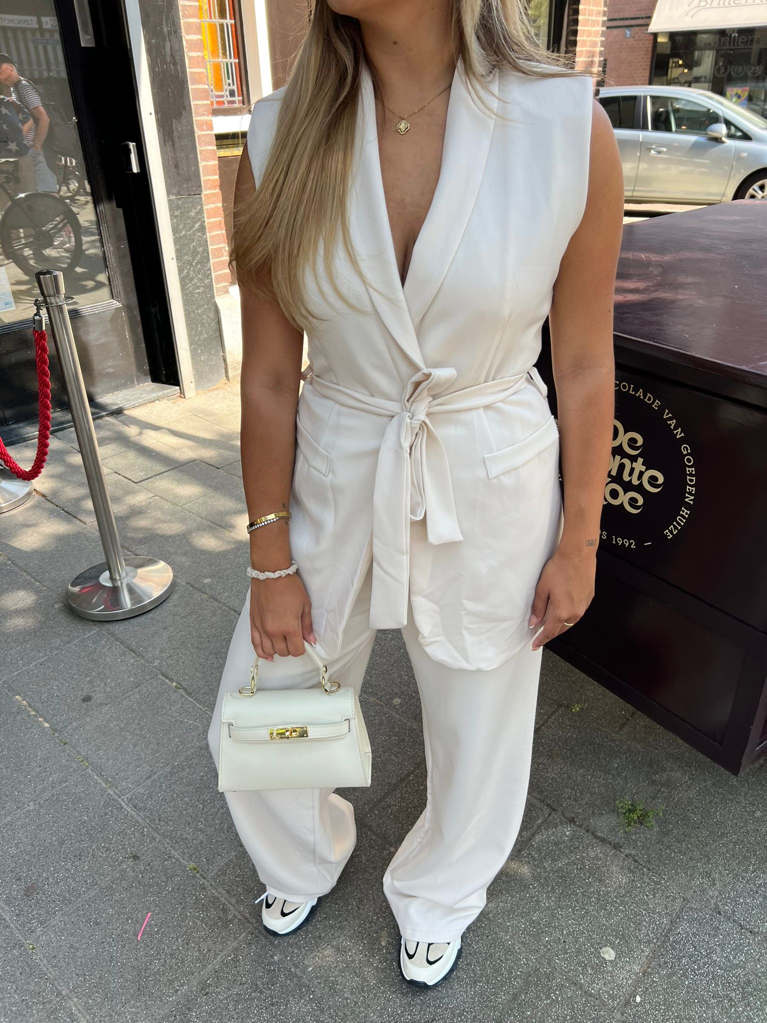 Kate Two Piece Gilet Set Ecru