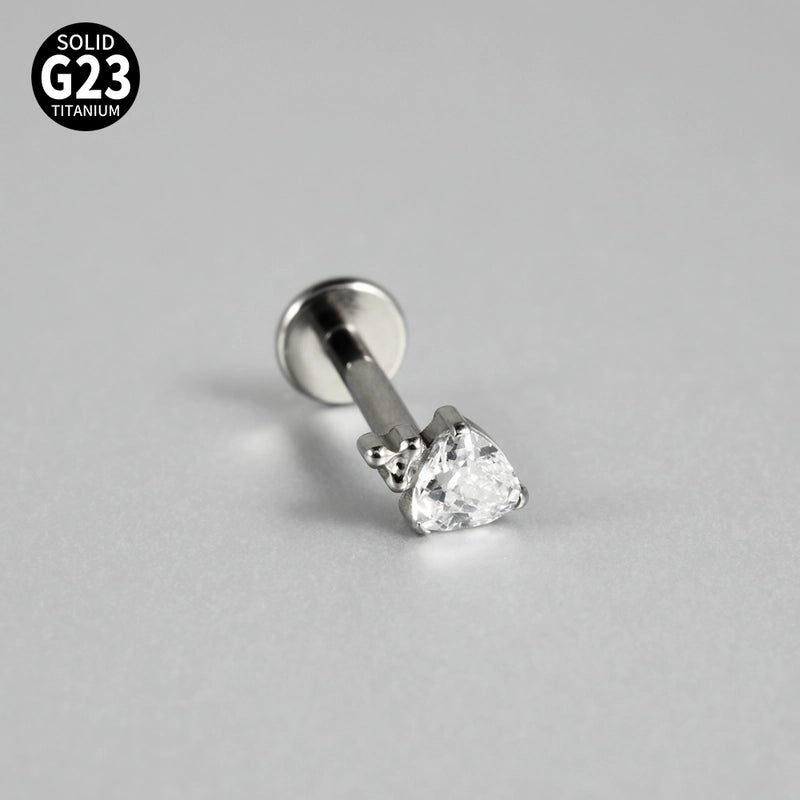 1 Piece Ear Cartilage Rings & Studs Casual Hip-Hop Snake Butterfly G23 Titanium Alloy Inlay Zircon 18K Gold Plated Lip Rings Ear Cartilage Rings & Studs
