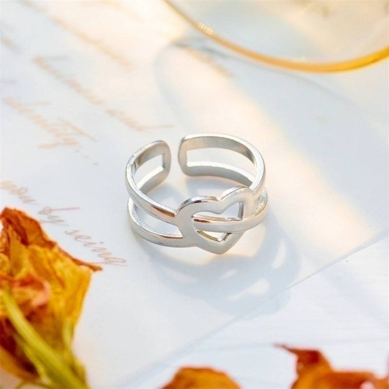 Basic Cross Star 304 Stainless Steel 18K Gold Plated Gold Plated Stainless Steel Rings