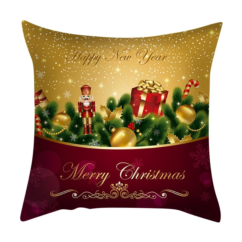 Christmas Vacation Santa Claus Fibre Peach Skin Pillow Cases Couch & Sofa Decor