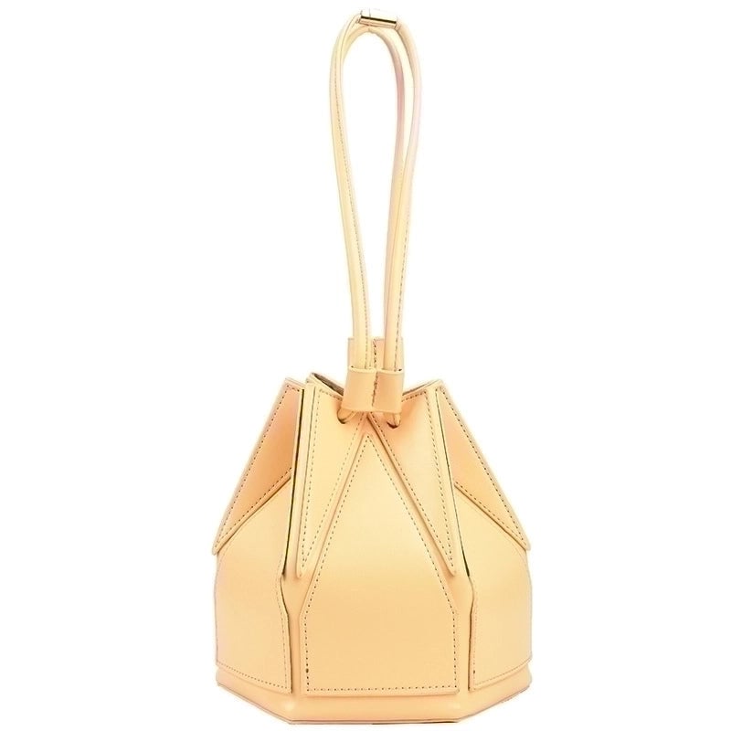 Women's Small Pu Leather Solid Color Streetwear Cylindrical String Bucket Bag