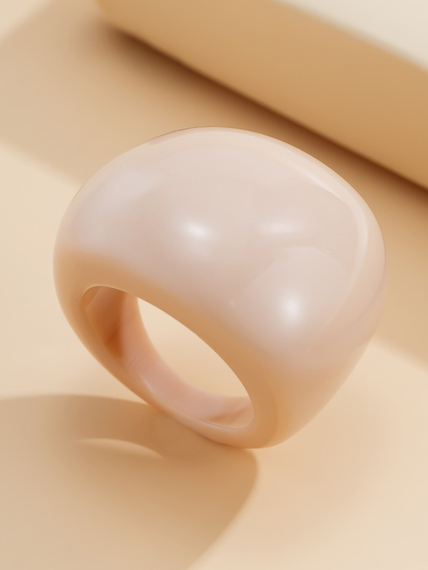 Solid Color Geometric Resin Rings Accessories