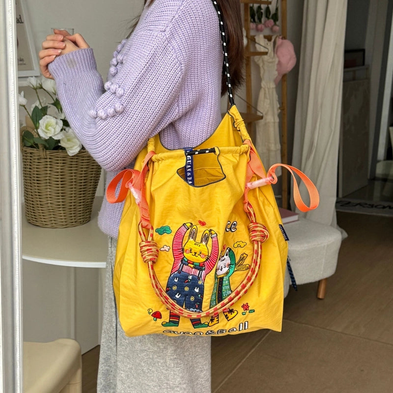 Women's Vintage Style Classic Style Animal Cartoon Nylon Shopping Bags