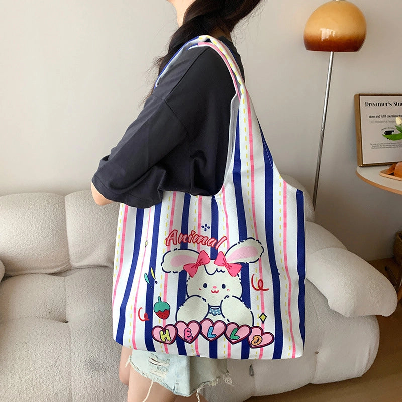 Women's Large Polyester Animal Letter Elegant Cute Streetwear Square Magnetic Buckle Tote Bag