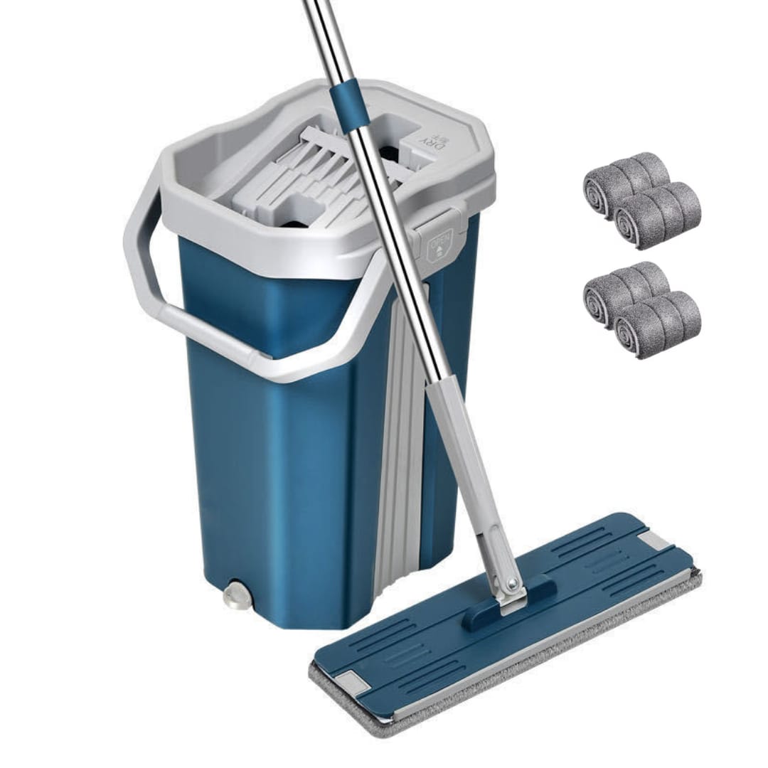 Floor Mop with Bucket . Flat Mop with Bucket