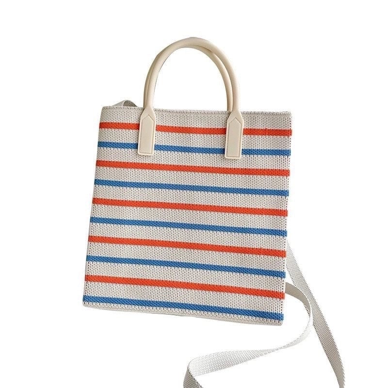 Women's Small Polyester Stripe Plaid Flower Vintage Style Open Crossbody Bag