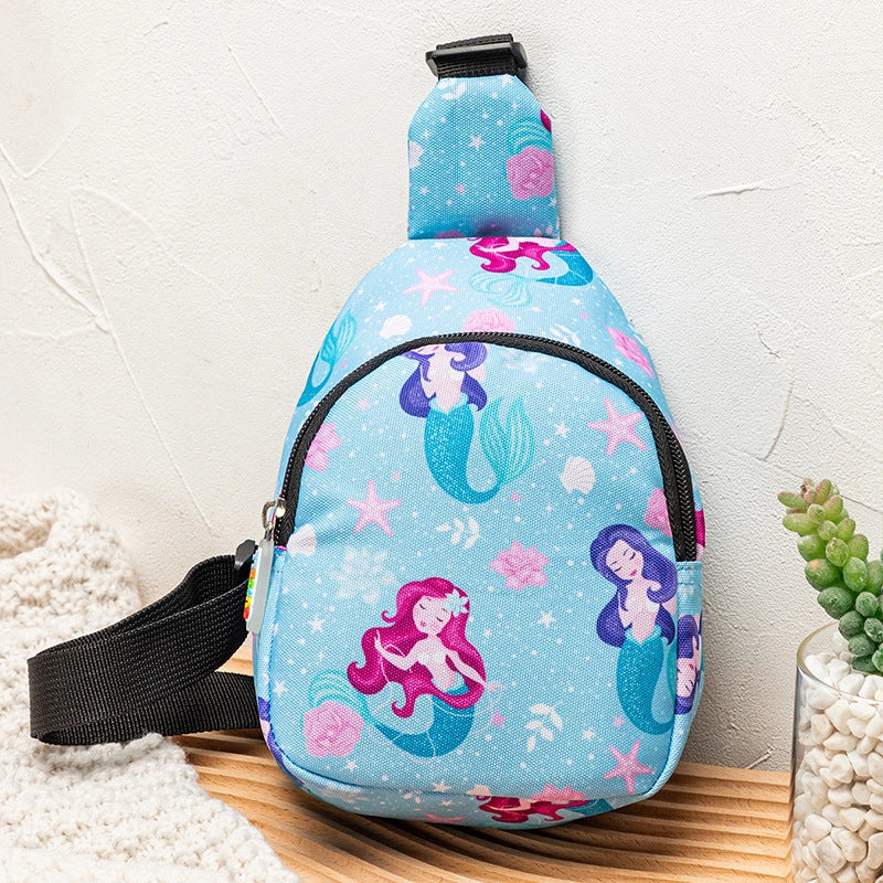 Unisex Medium Oxford Cloth Cartoon Cute Square Zipper Fanny Pack