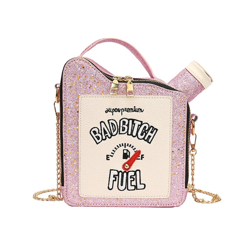 Women's Medium Pu Leather Letter Color Block Streetwear Sequins Square Zipper Crossbody Bag