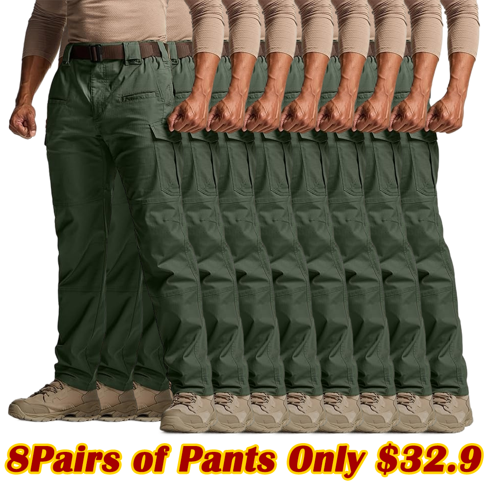 ⚡Last Day Clearance -Men's Flex Stretch Tactical Pants, Water Resistant Ripstop Cargo Pants