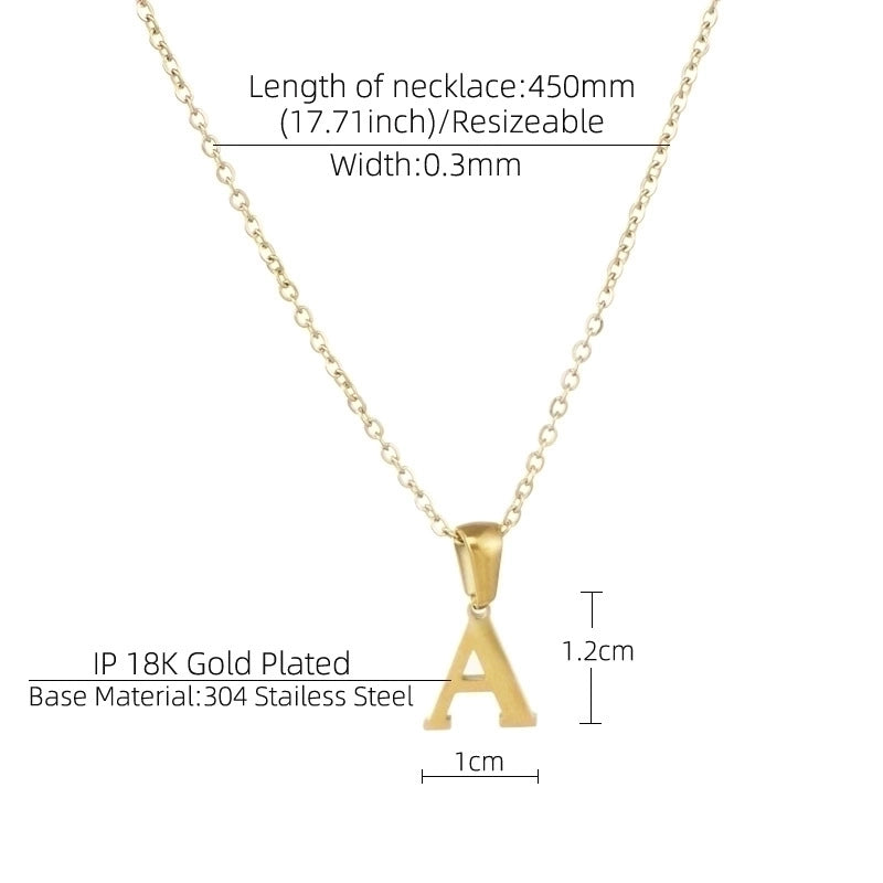 Minimalist Letter Stainless Steel Plating Pendant Necklace