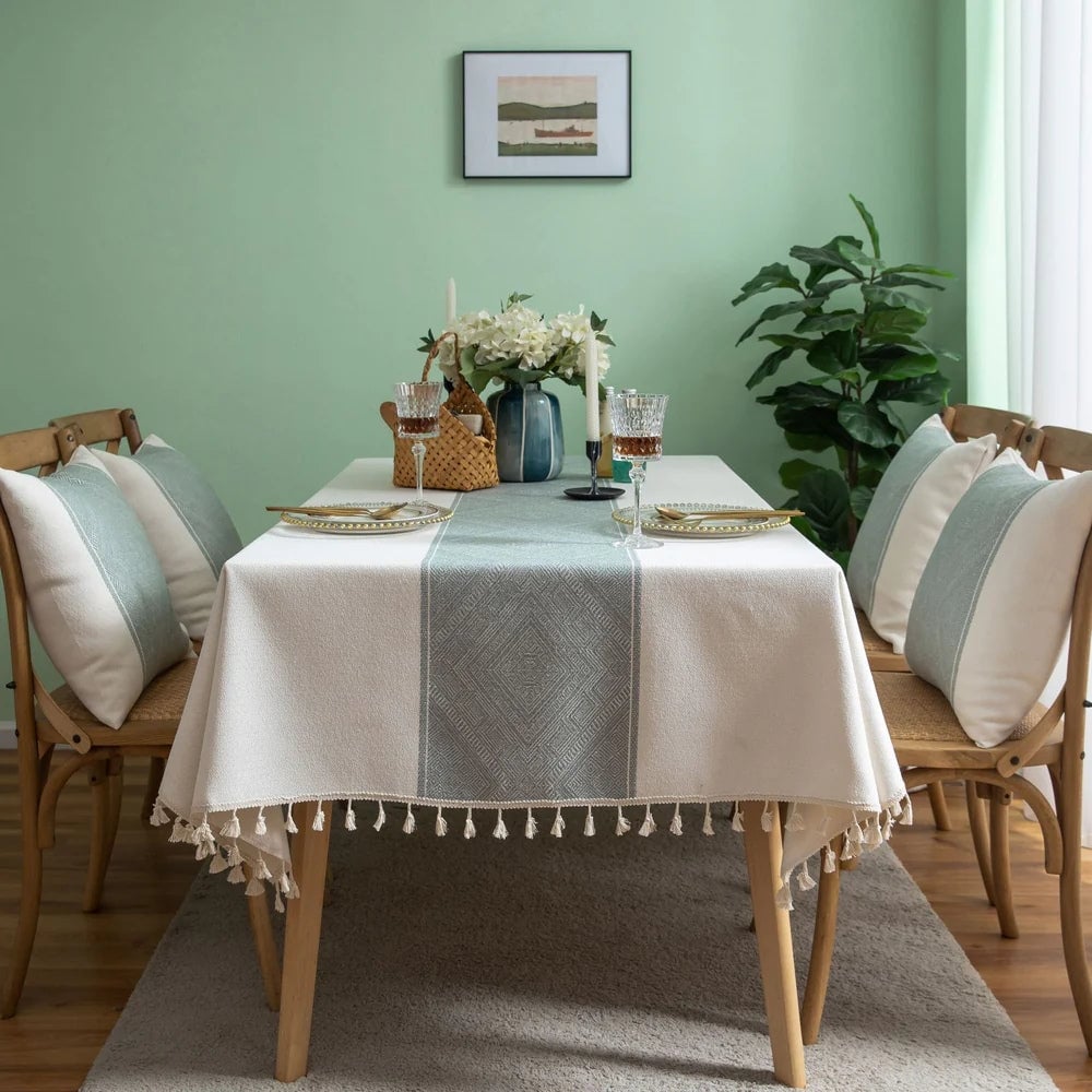 Geometric Tassel Tablecloth