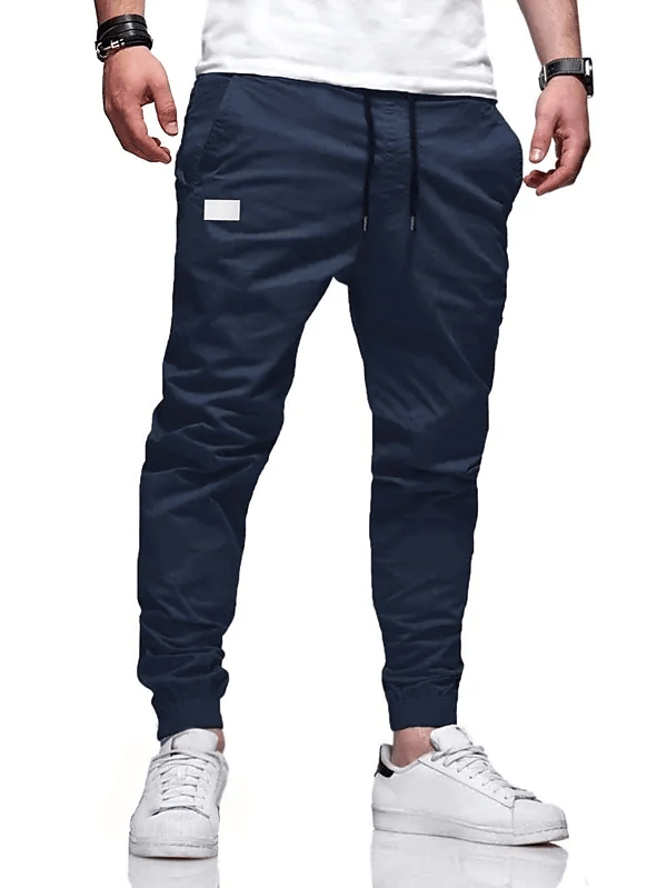Men's Cargo Pants Joggers Drawstring Elastic Waist Elastic Cuff Plain Sports Outdoor Running