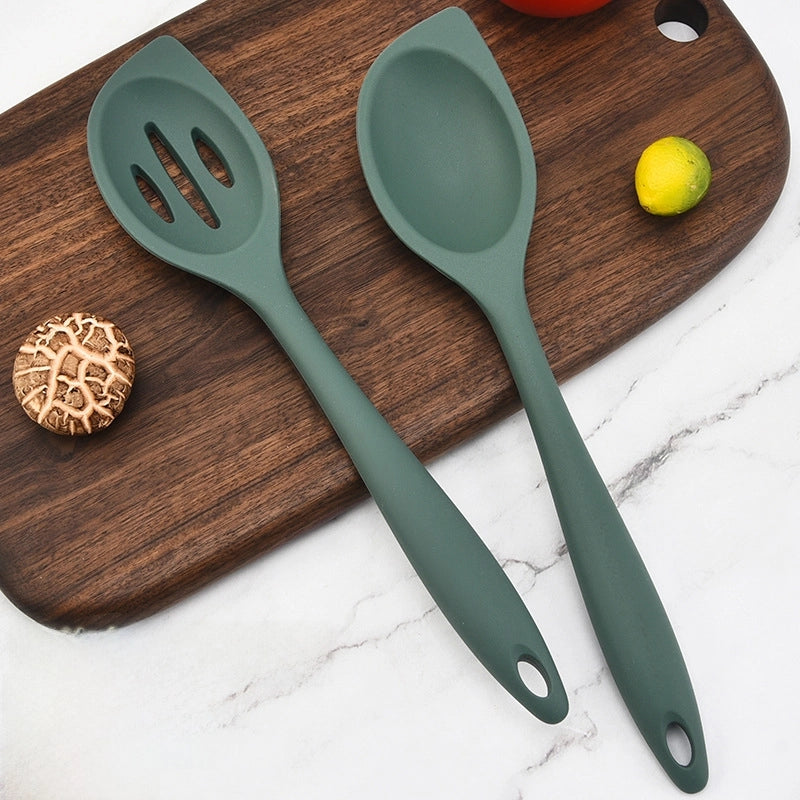 Cooking Kitchenware Silicone Spoon All-inclusive Spoon Household Spoon Dense Size Children's Available Medium Mixing Salad Spoon