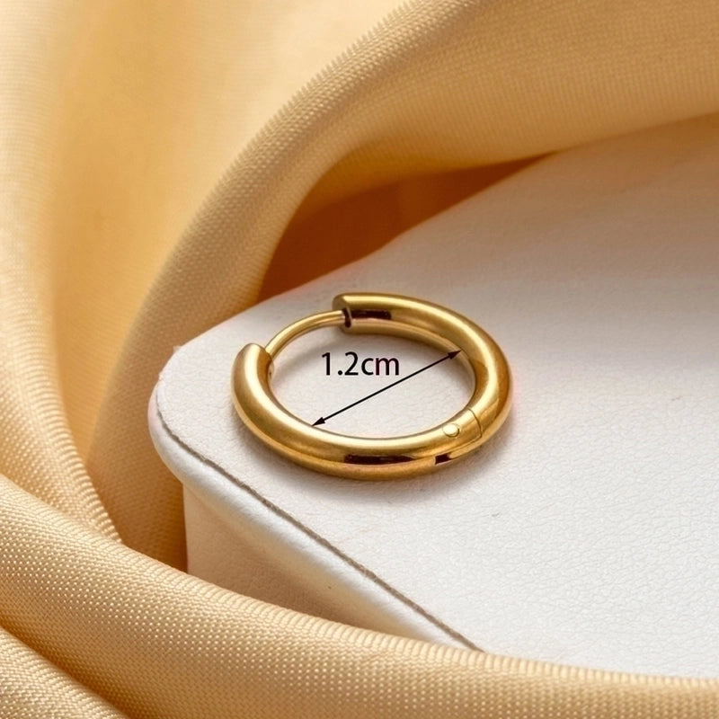 1 Piece IG Style French Style Minimalist Round 316 Stainless Steel  Earrings