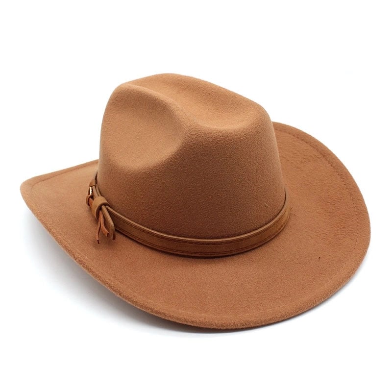 One-word Top Denim Top Hat Brim Felt Hat Men And Women Outdoor Western Denim Top Hat Woolen Jazz Hat