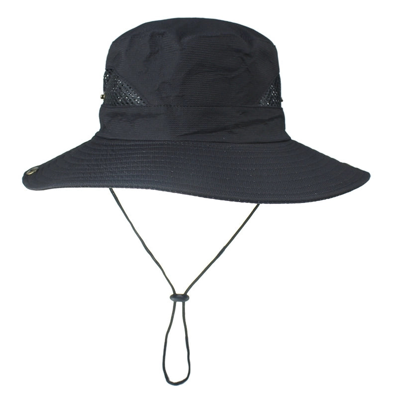 Unisex Minimalist Solid Color Elastic Drawstring Design Flat Eaves Sun Hat