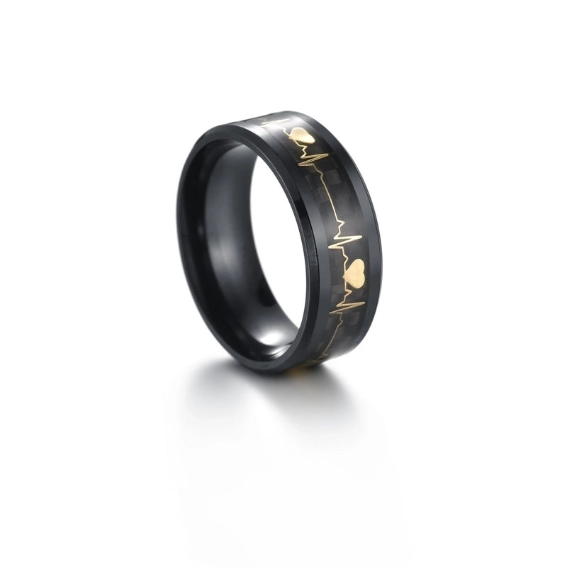 Fashion Letter Titanium Steel Other Stoving Varnish Stainless Steel Rings