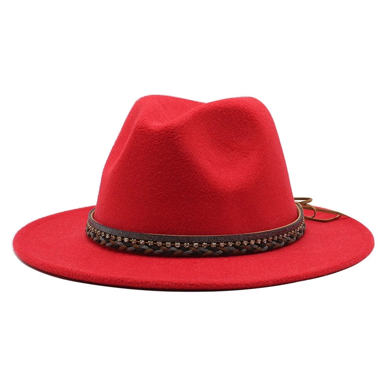 Wish Designed Minority Style Men And Women Couple Big Along Jazz Hat Wool Top Hat