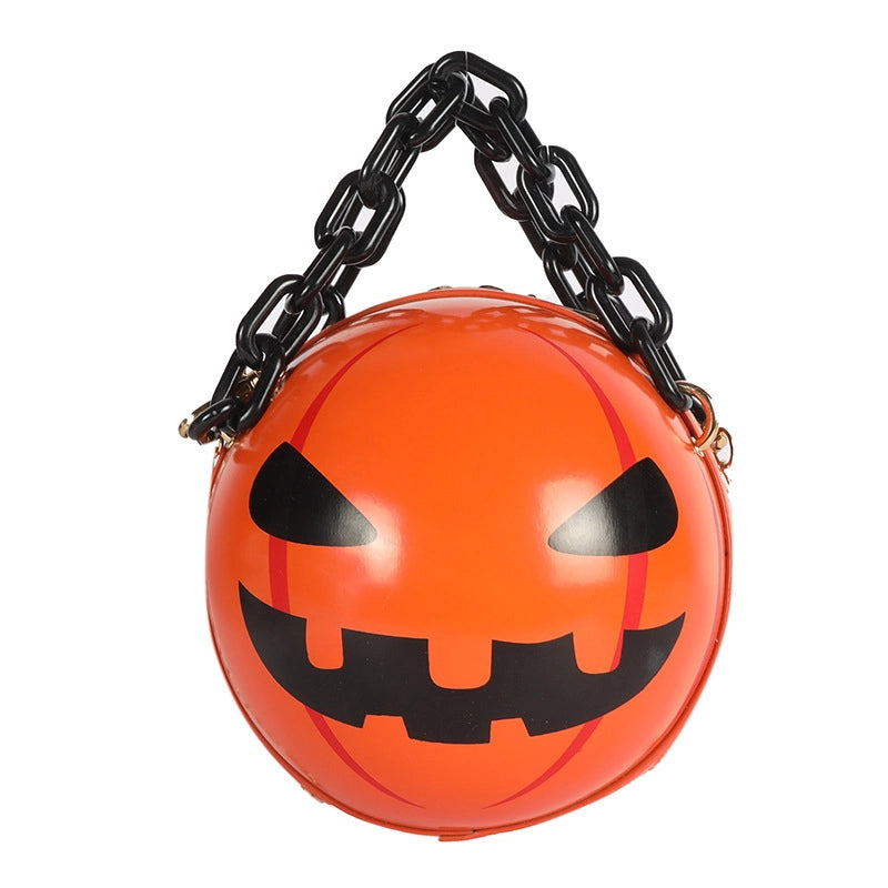 Halloween Women's Pu Leather Pumpkin Cute Zipper Shoulder Bag