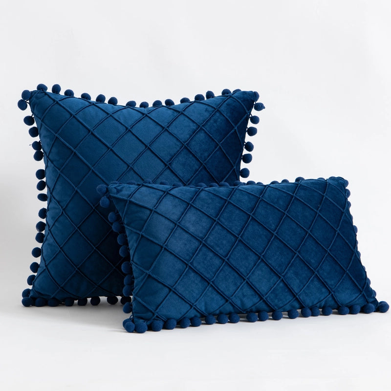 Retro Plaid Solid Color Chemical Fiber Pillow Cases