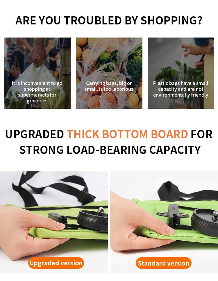 2-in-1 Shopping Bag Folding Green Bag