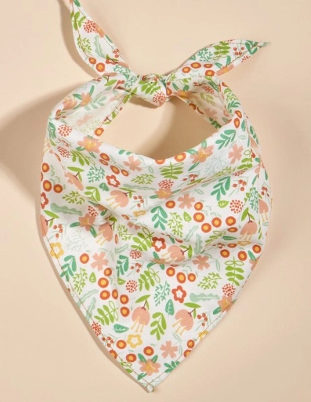 Cartoon Style Cotton Flower Printing Pet Saliva Towel
