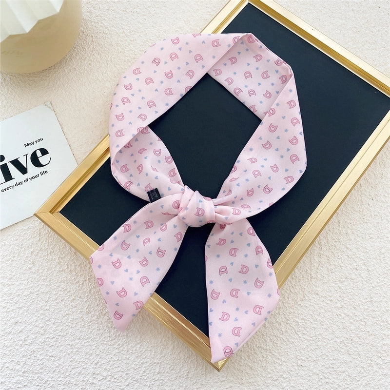 Fashion Printing Streamer Narrow Silk Scarf