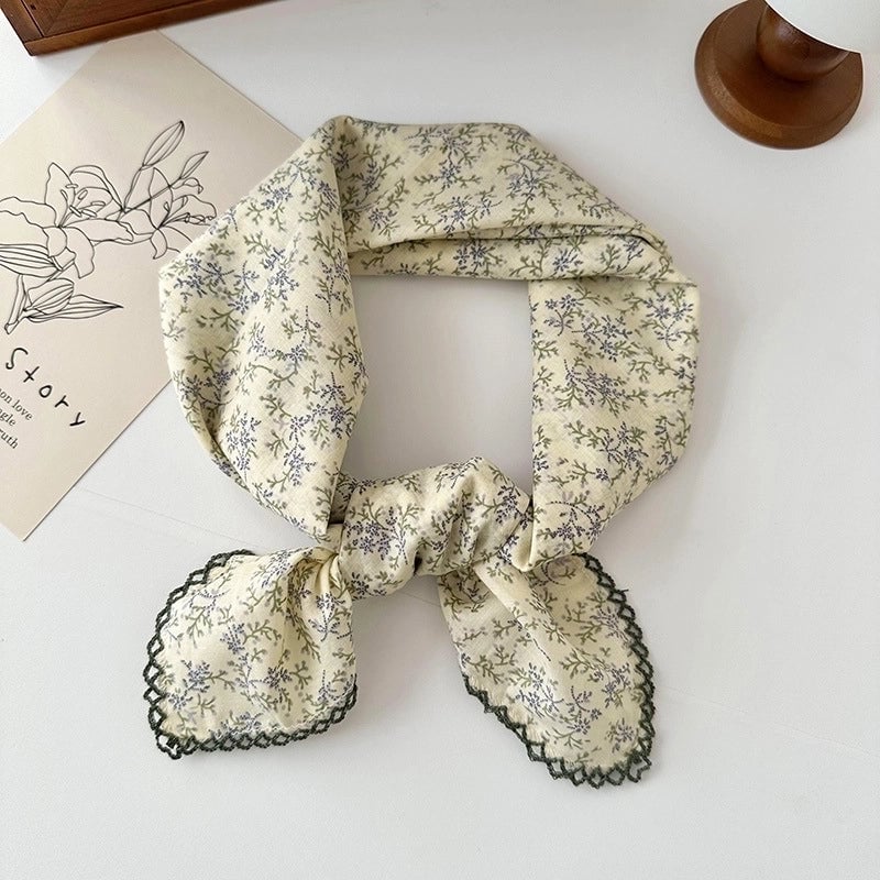 Women's Elegant Sweet Printing Cotton And Linen Silk Scarf