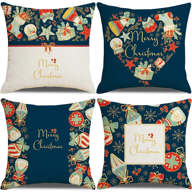 Fashion Christmas Tree Santa Claus Elk Polyester Pillow Cases