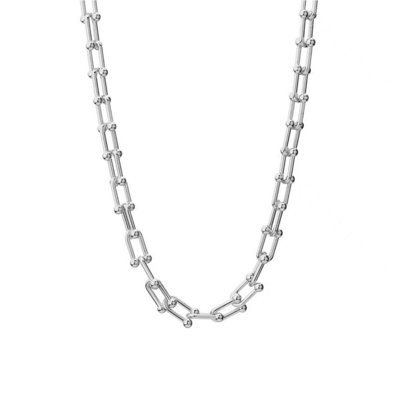 8 Pieces Minimalist Streetwear U Shape Titanium Steel Plating Necklace