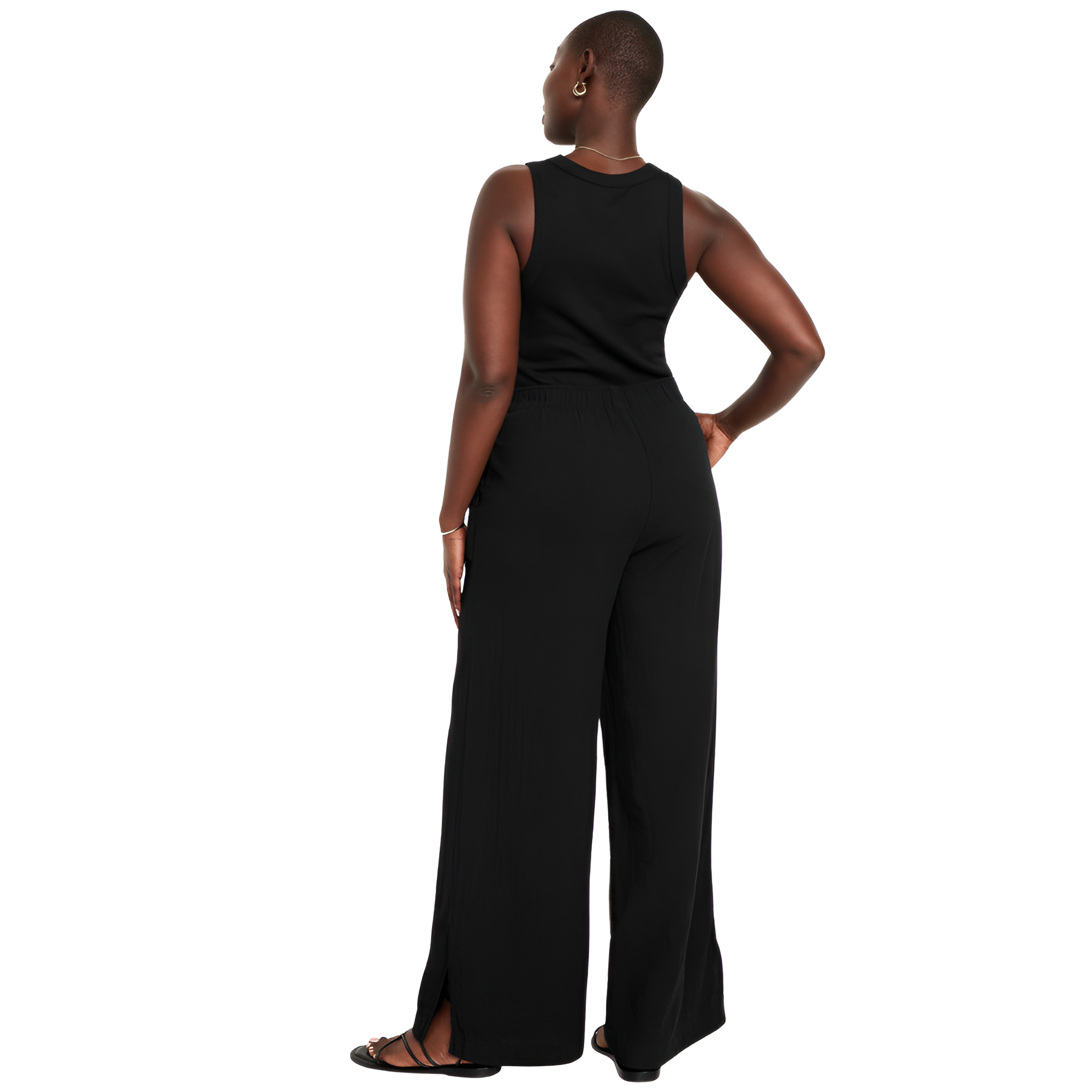 High Rise Crinkle Gauze Super Wide Pants
