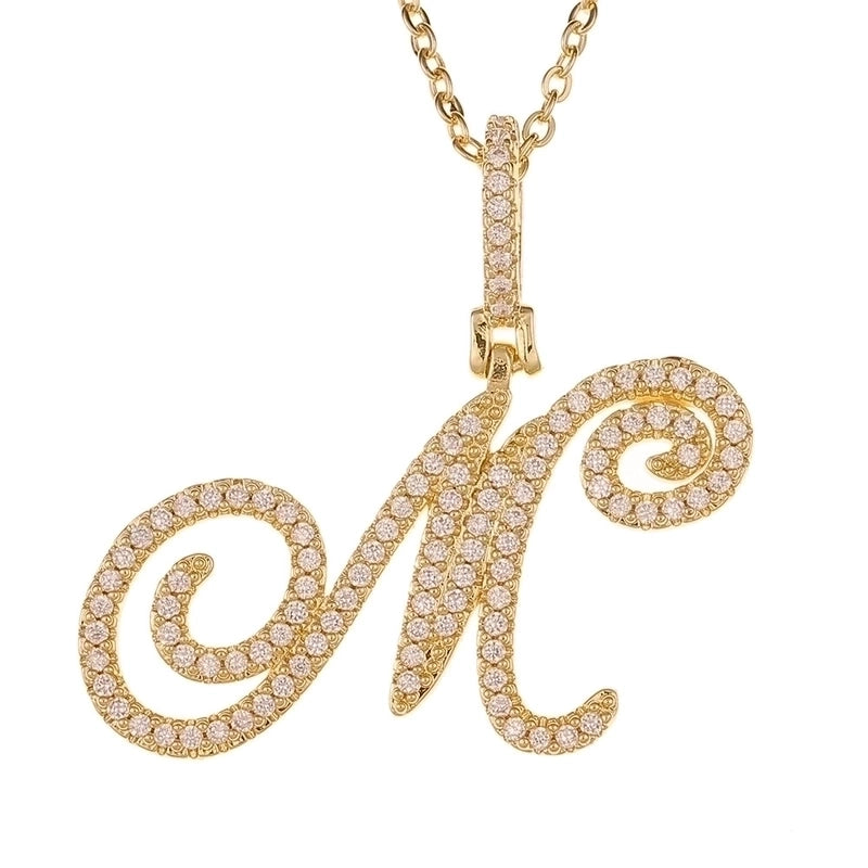 Zircon 26 English Letter Pendant Copper Necklace