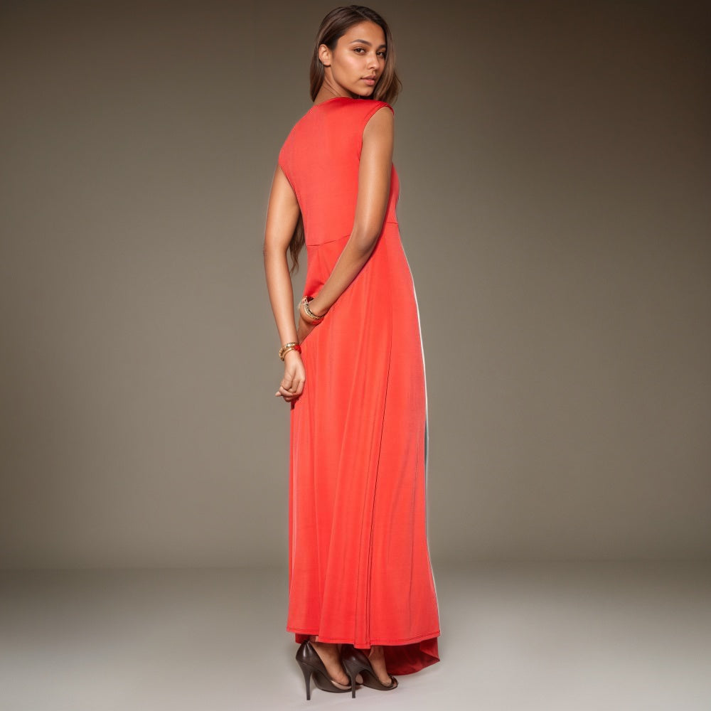 Sleeveless Twist Waist Maxi Dress